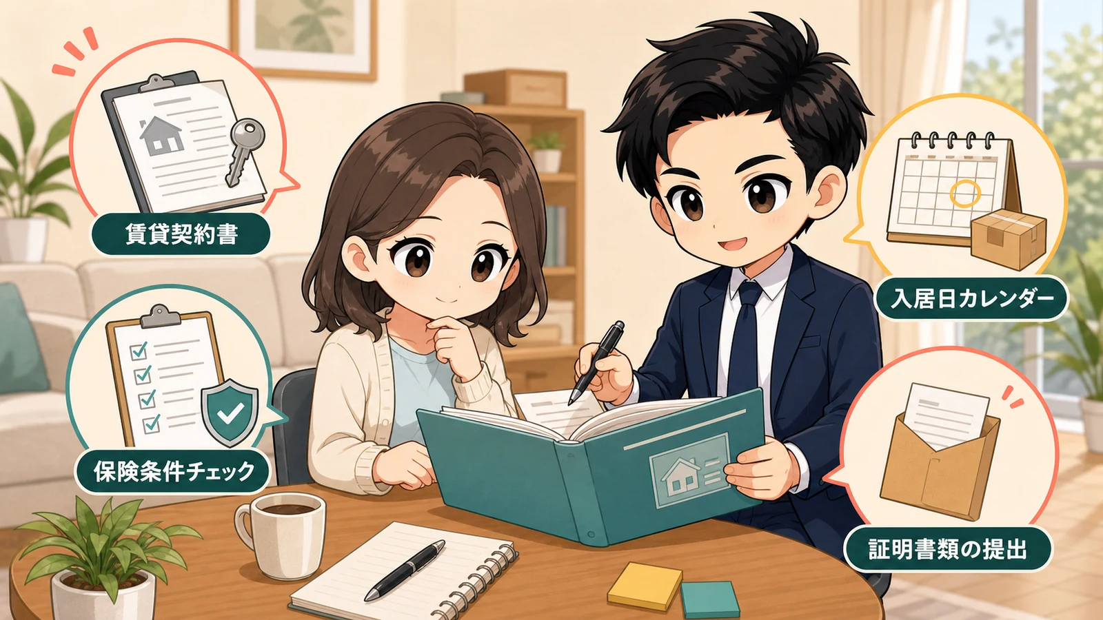 賃貸借契約書の火災保険条件を指し示すざわ先生