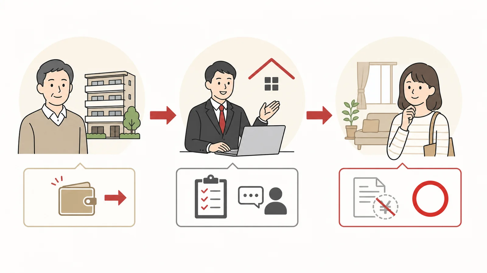 貸主側の紹介料から不動産会社を通じて対象物件の借主負担を抑える仕組み
