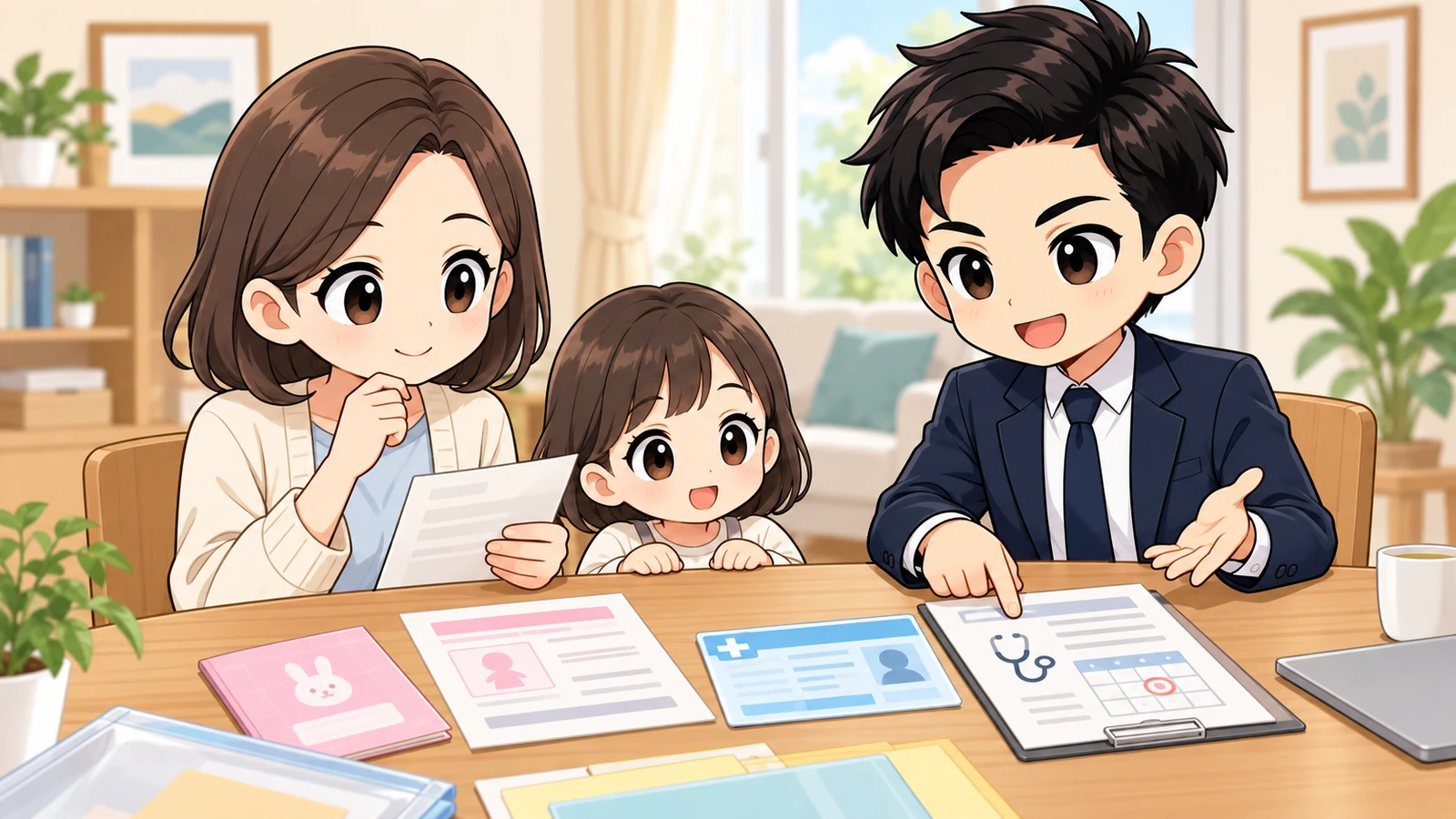 ざわ先生が転出前に子ども医療証の有効期限・返却・健康保険情報を整理する図解