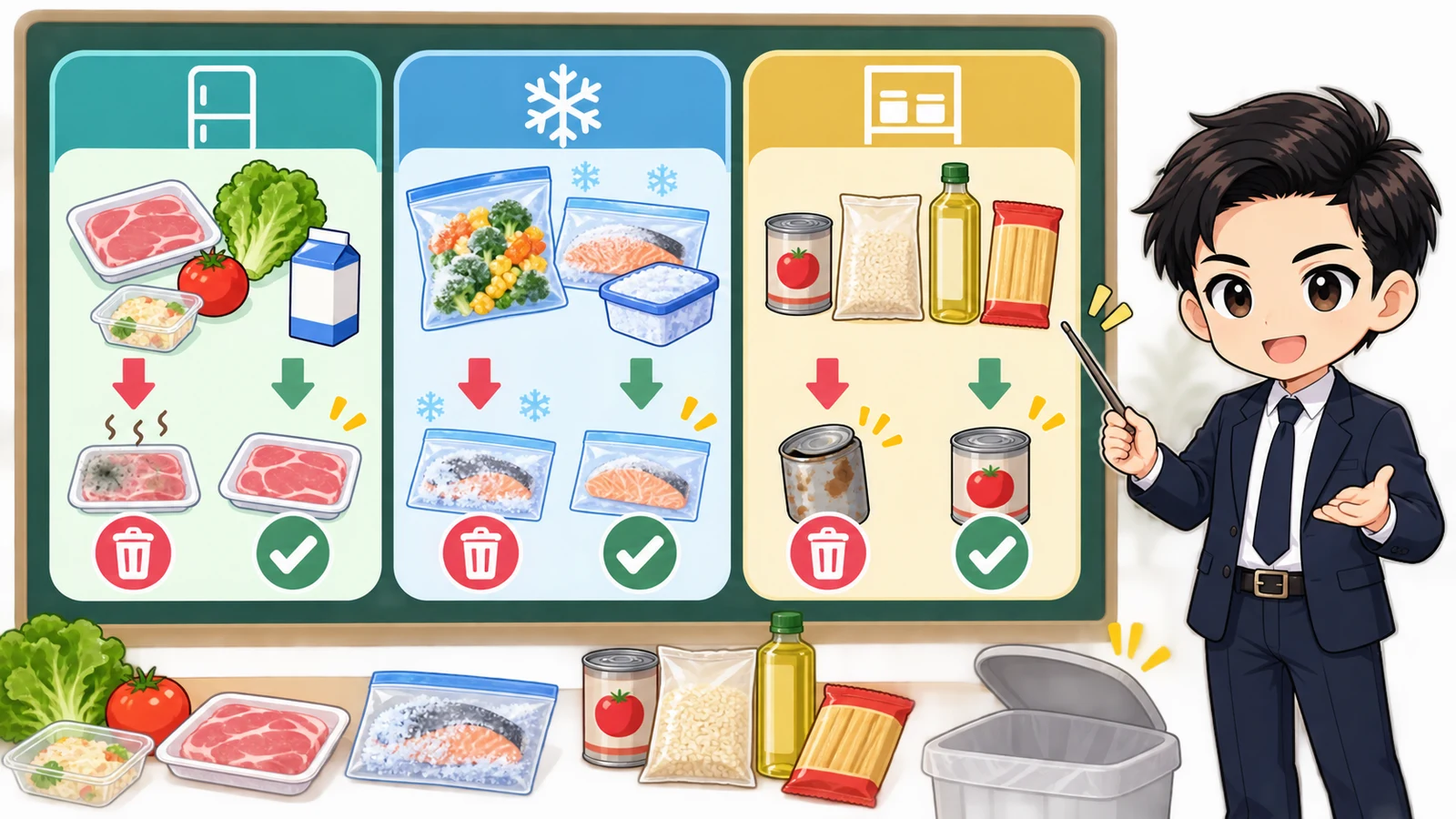 ざわ先生が停電時間・庫内温度・食品の種類から保存と廃棄を分ける図解